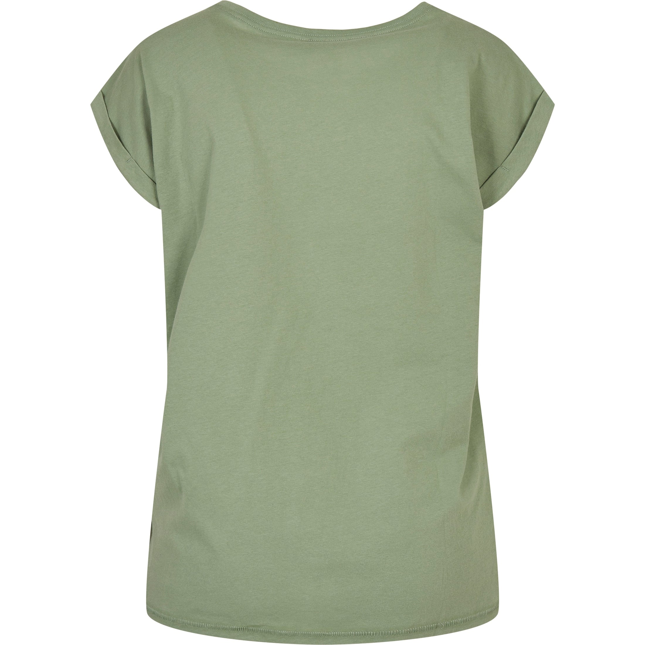 Build Your Brand Women's Extended Shoulder Tee - Soft Salvia