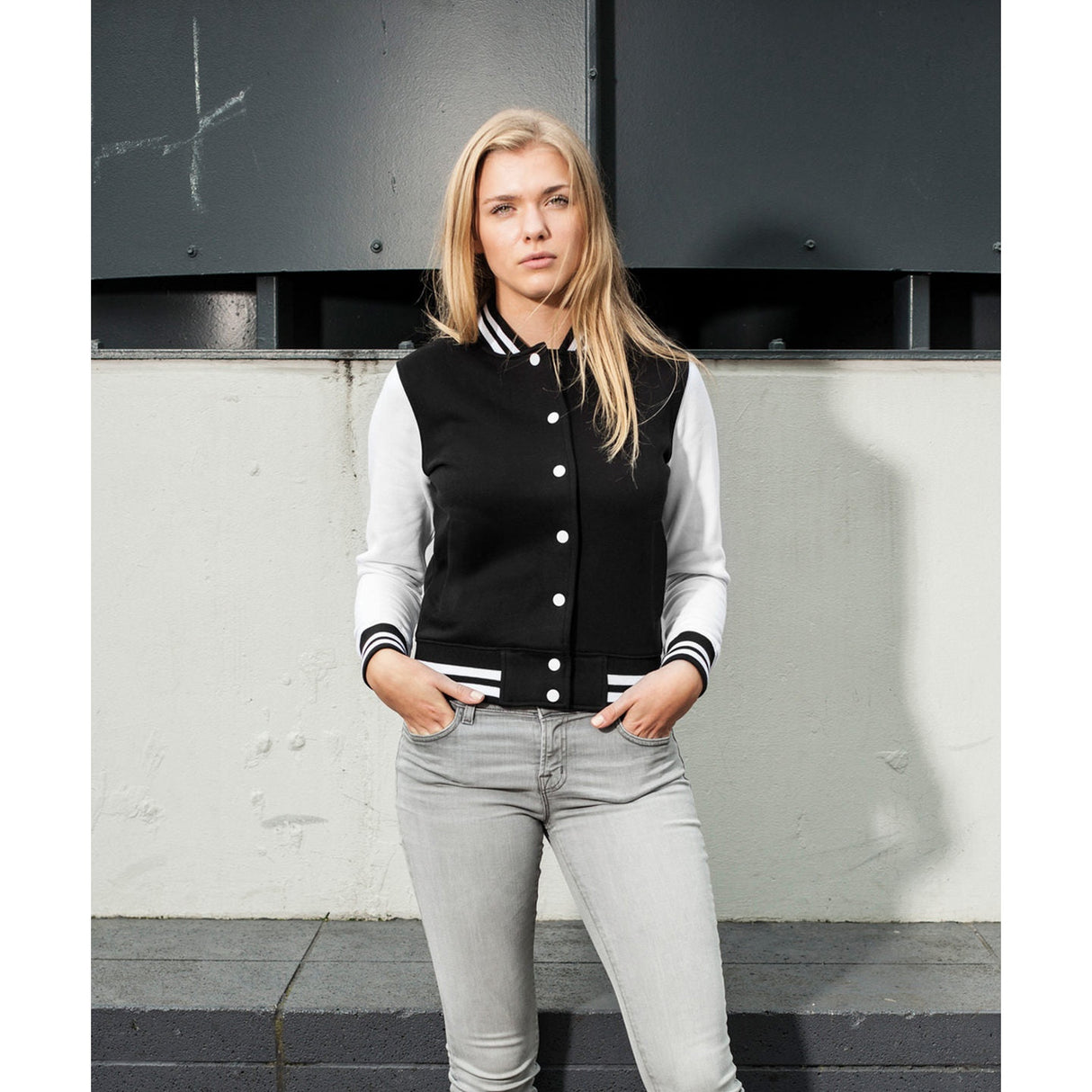 Build Your Brand Women's Sweat College Jacket