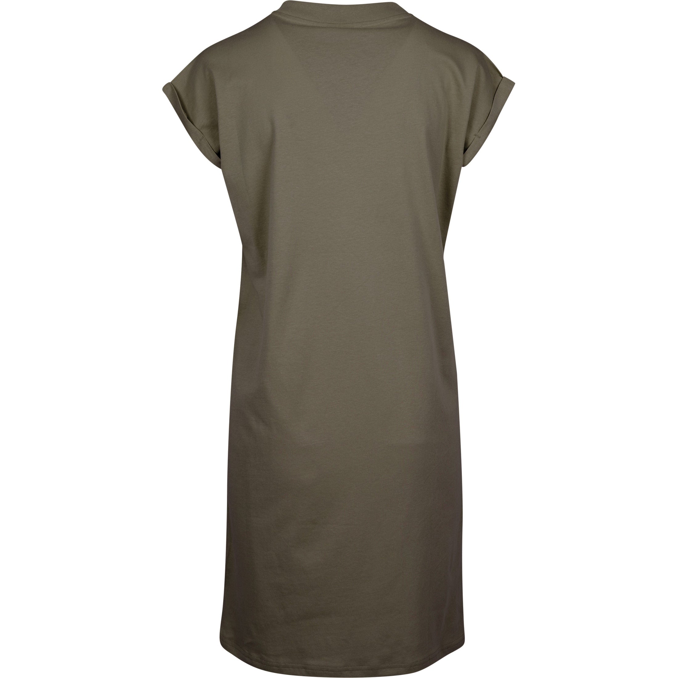 Build Your Brand Women's Turtle Extended Shoulder Dress - Olive