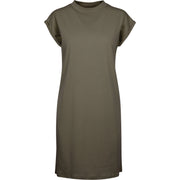 Build Your Brand Women's Turtle Extended Shoulder Dress - Olive