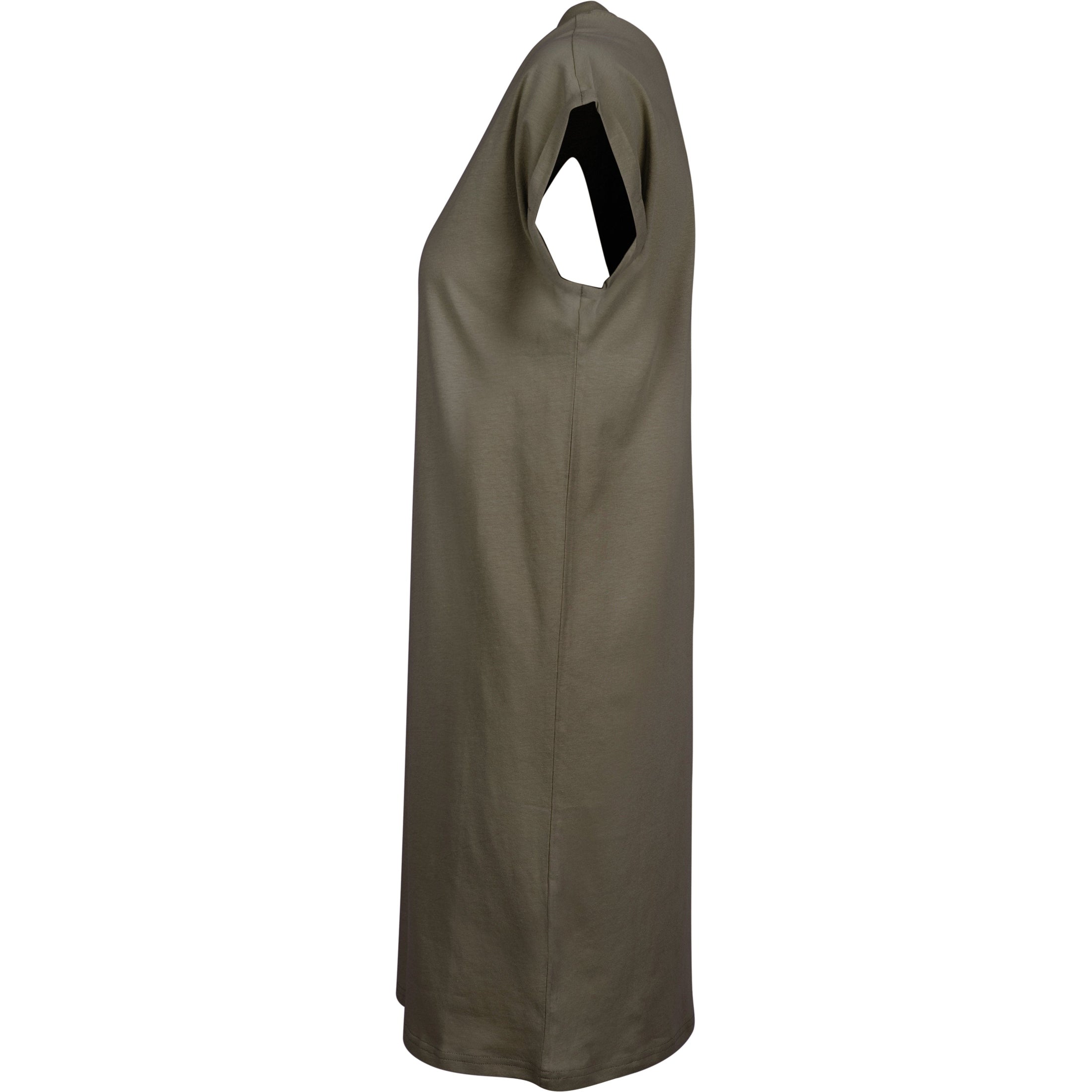 Build Your Brand Women's Turtle Extended Shoulder Dress - Olive