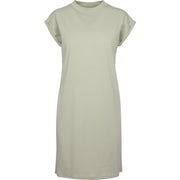 Build Your Brand Women's Turtle Extended Shoulder Dress - Soft Salvia
