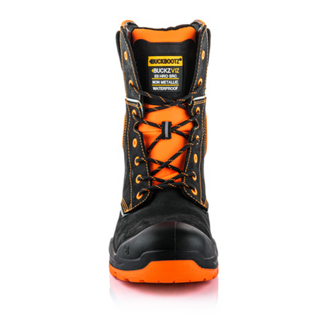    BuckbootzBVIZ6BuckzvizHigh-LegLaceSafetyBootBlackOrange #colour_black-orange