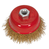 Sealey Brassed Steel Cup Brush Ø75mm M10 x 1.5mm