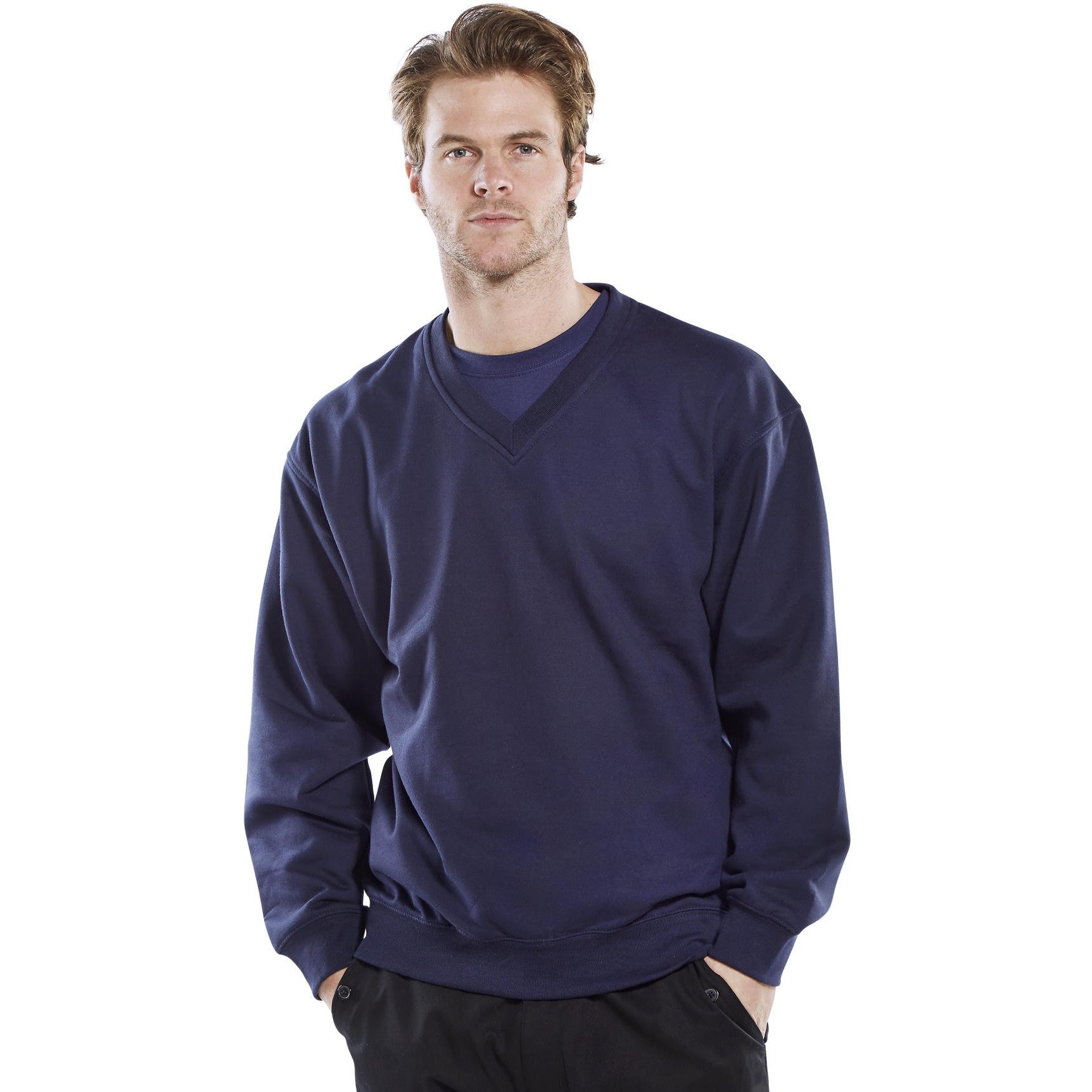 Beeswift Click V-neck Sweatshirt Navy Blue