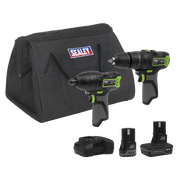Sealey 2 x 10.8V SV10.8 Series Combi Drill & Impact Driver Kit