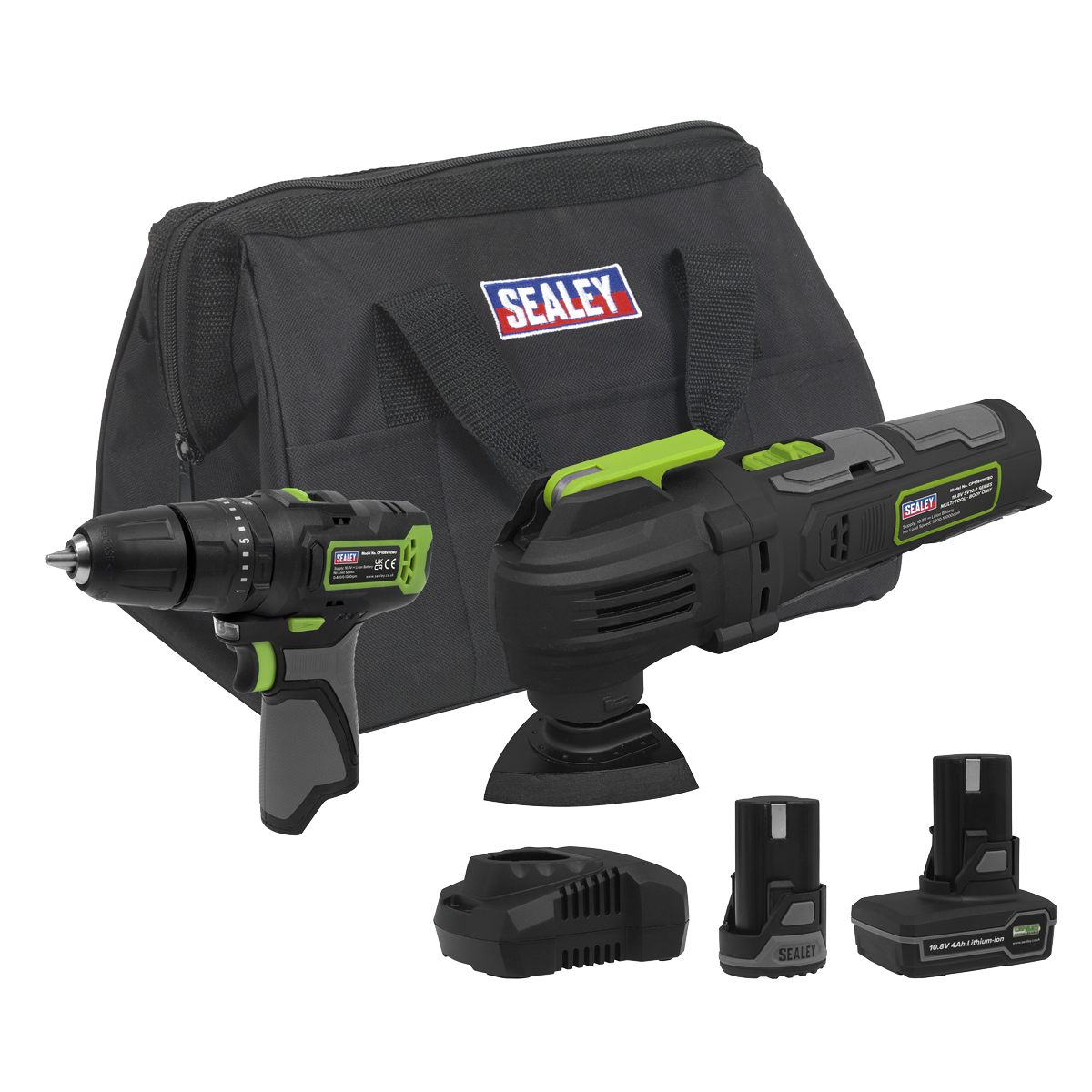 Sealey 2 x 10.8V SV10.8 Series Combi Drill & Multi-Tool Kit