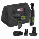 Sealey 2 x 10.8V SV10.8 Series Impact Wrench & Ratchet Wrench Kit