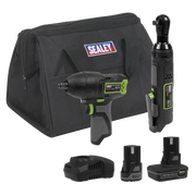 Sealey 2 x 10.8V SV10.8 Series Impact Wrench & Ratchet Wrench Kit