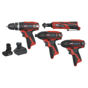 Sealey 4 x 12V SV12 Series Cordless Power Tool Combo Kit
