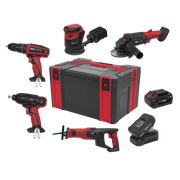 Sealey 5 x 20V SV20 Series Cordless Tool Combo - 2 Batteries