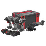 Sealey 4 x 20V SV20 Series Brushless Tool Combo - 2 Batteries