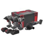 Sealey 4 x 20V SV20 Series Brushless Tool Combo - 2 Batteries