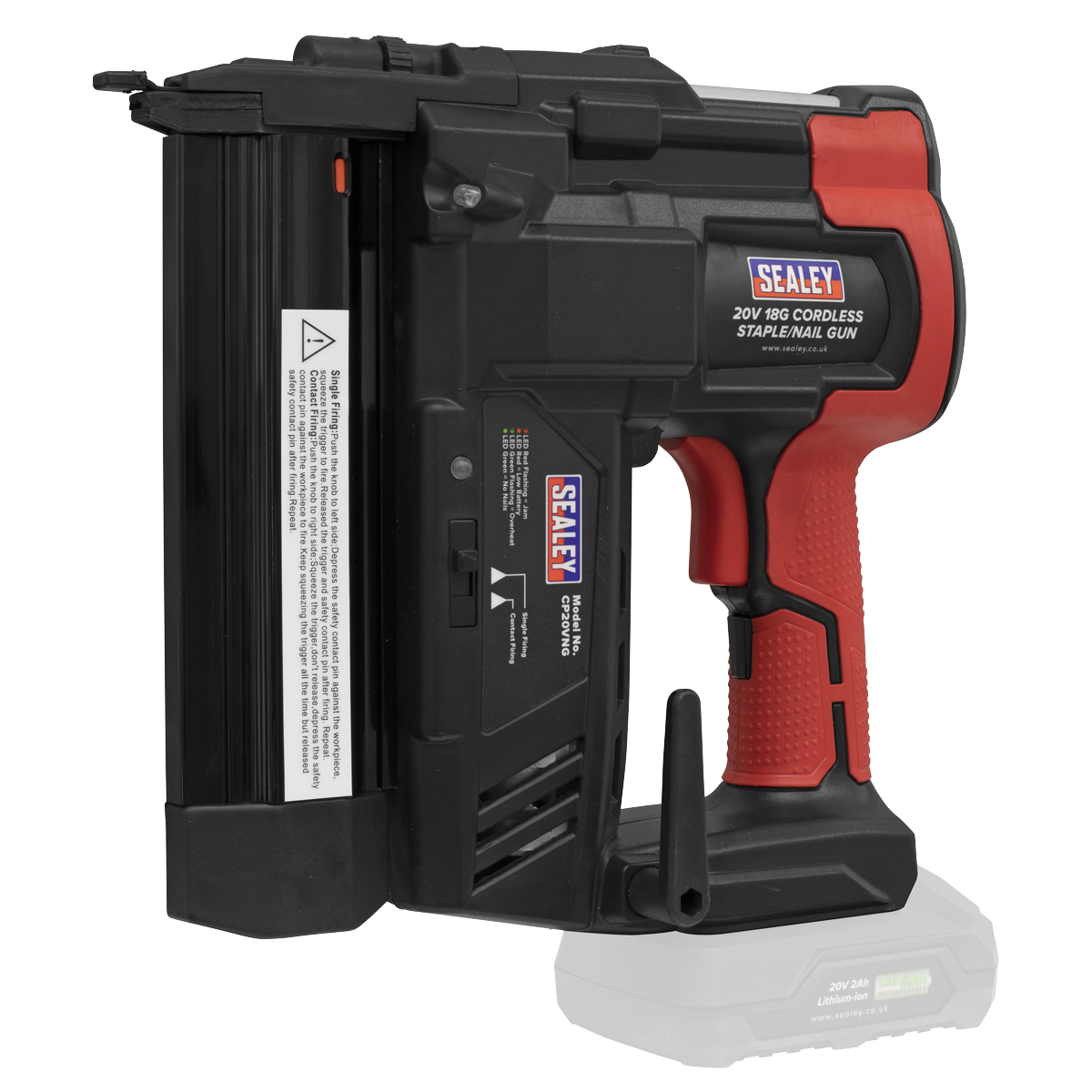 Sealey Cordless Nail/Staple Gun 18G 20V SV20 Series - Body Only