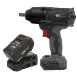 Sealey Brushless Impact Wrench Kit 1/2"Sq Drive 20V 4Ah SV20 Series