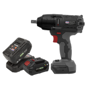 Sealey Brushless Impact Wrench Kit 1/2"Sq Drive 20V SV20 Series - 2 Batteries