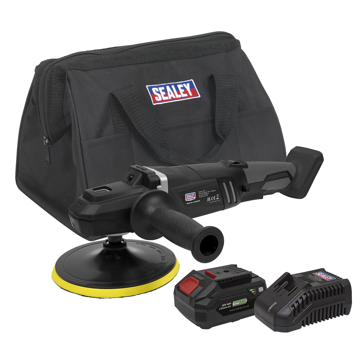 Sealey Brushless Rotary Polisher Kit Ø180mm 20V 4Ah SV20 Series