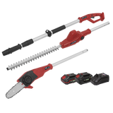 Sealey Telescopic Cordless Hedge Trimmer & Chainsaw Kit 20V SV20 Series - 2 Batteries