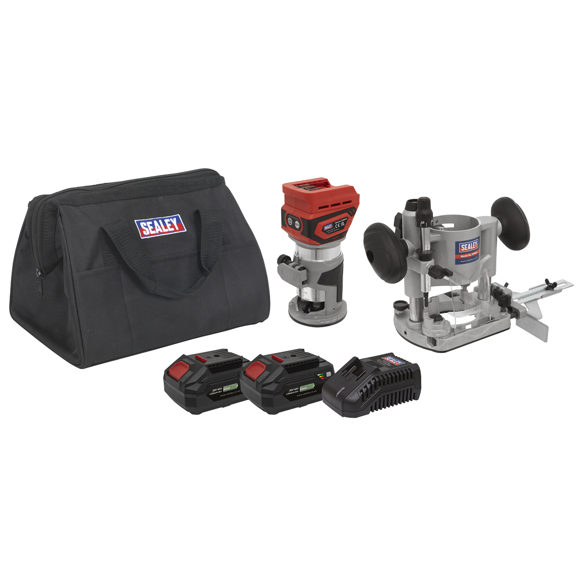 Sealey 20V SV20 Series Cordless Trimming Router kit - 2 Batteries