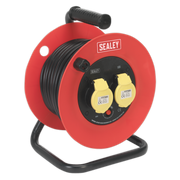 Sealey Cable Reel 25m 2 x 110V 1.5mm² Heavy-Duty Thermal Trip