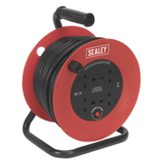 Sealey Cable Reel 25m 4 x 230V 2.5mm² Heavy-Duty Thermal Trip