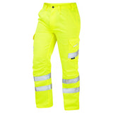 Leo Workwear BIDEFORD Leo EcoViz Poly/Cotton Cargo Trouser - Hi-Vis Yellow