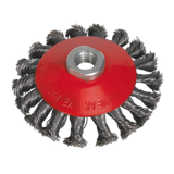 Sealey Conical Wire Brush Ø100mm M14 x 2mm