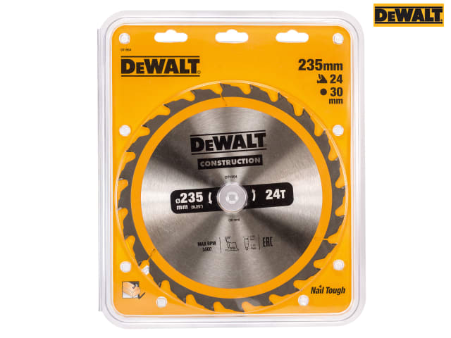 DEWALT Portable Construction Circular Saw Blade 235 x 30mm x 24T