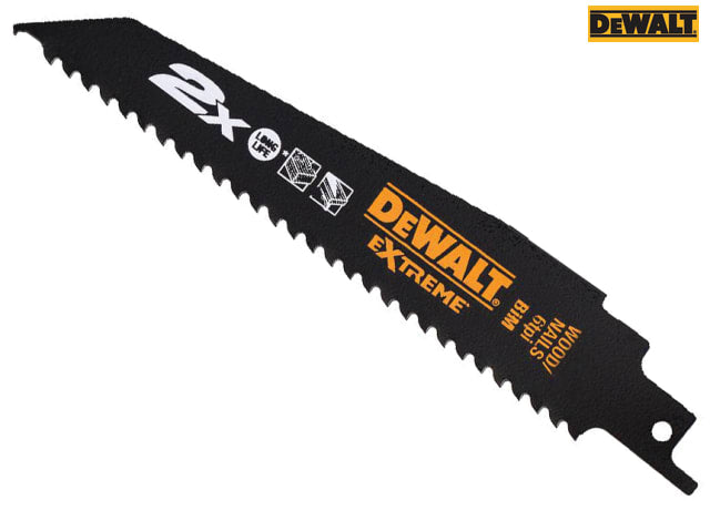 DEWALT 2X Life Wood & Nail Reciprocating Blade 152mm x 6 TPI Pack of 5