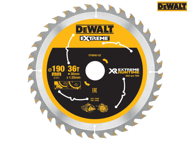 DEWALT XR FlexVolt Circular Saw Blade 190 x 30mm x 36T
