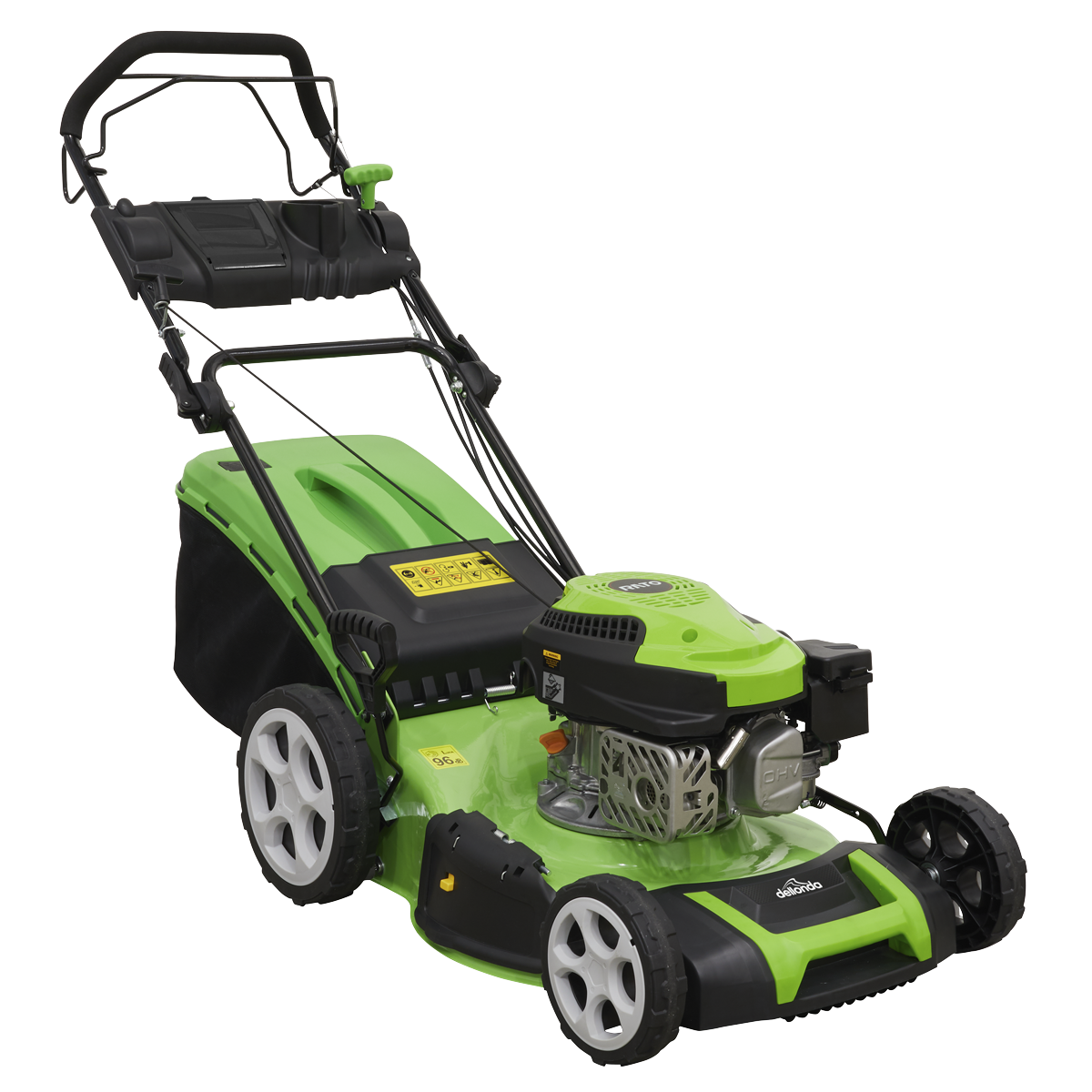 Sealey Dellonda Self Propelled Petrol Lawnmower Grass Cutter, 144cc 18"/46cm 4-Stroke