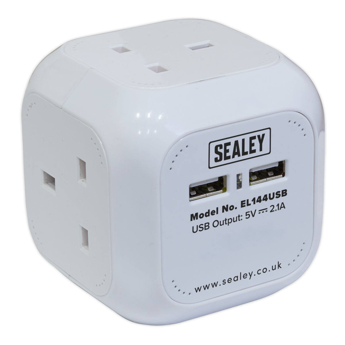 Sealey Extension Cable Cube 1.4m 4 x 230V & 2 x USB Sockets - White
