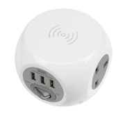Sealey Extension Cable Cube 1.4m 3 x 230V & 3 x USB Sockets & Wireless Charging Pad