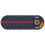 Sealey 120Grit Flap Discs Aluminium Oxide Ø115mm Ø22mm Bore - Pack of 10