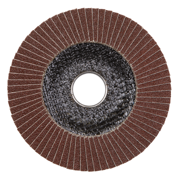 Sealey 120Grit Flap Discs Aluminium Oxide Ø115mm Ø22mm Bore - Pack of 10