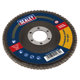 Sealey 120Grit Flap Discs Aluminium Oxide Ø115mm Ø22mm Bore - Pack of 10