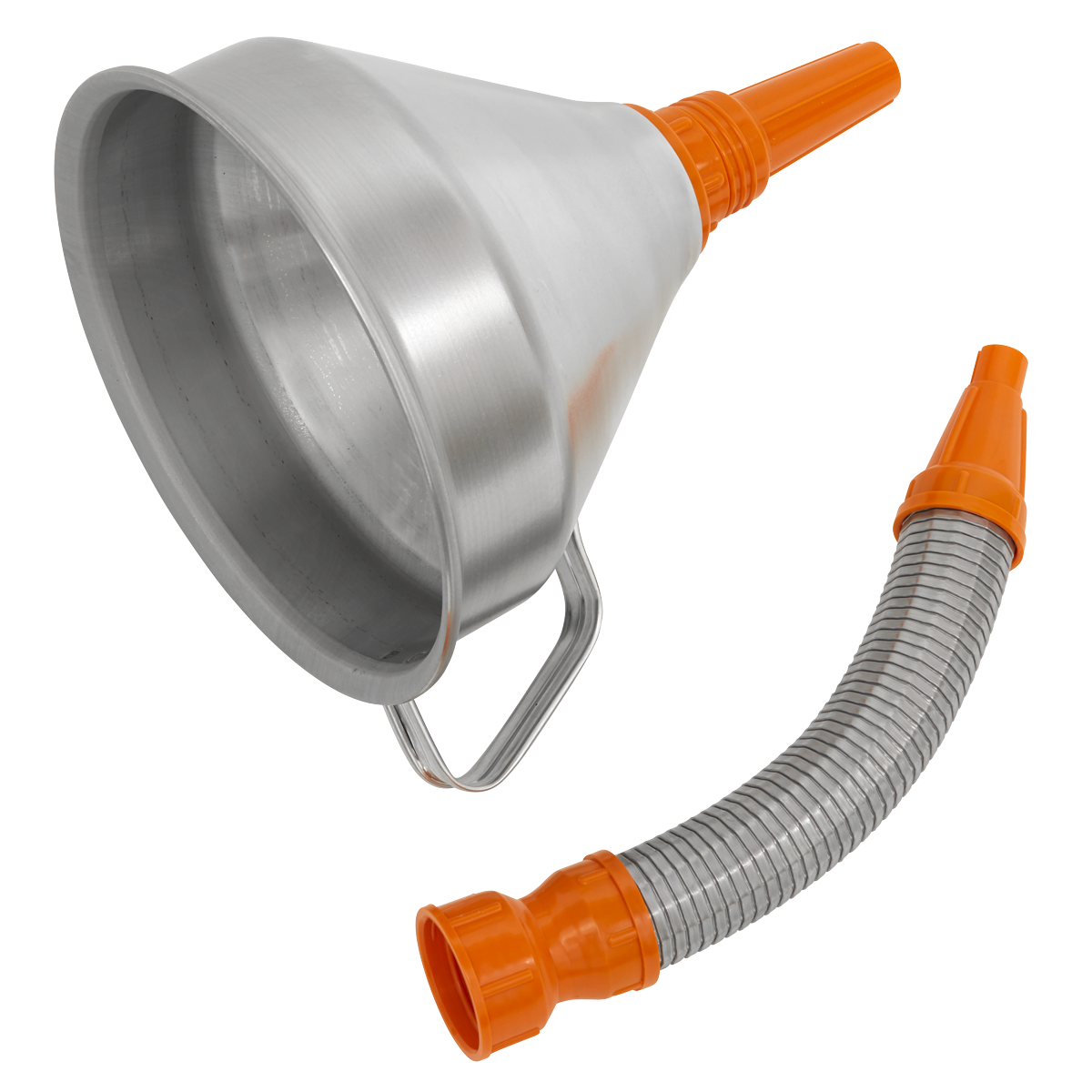 Sealey Funnel Metal with Flexible Spout & Filter Ø200mm
