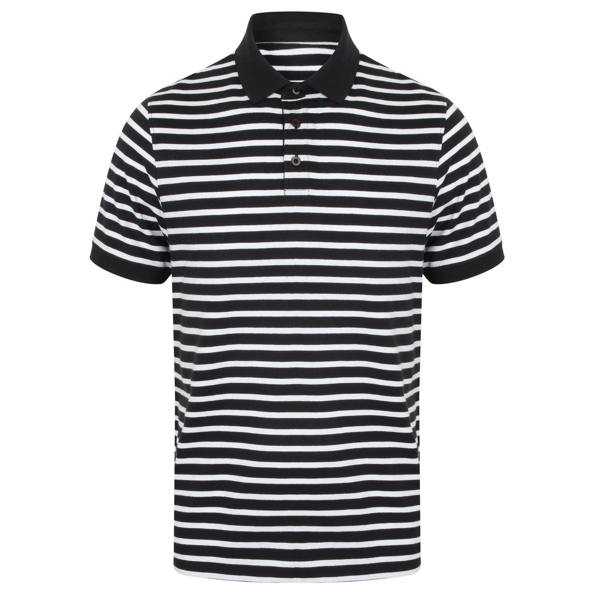 Front Row Striped Jersey Polo Shirt