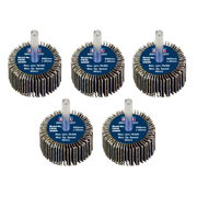 Sealey Flap Wheel Ø40 x 20mm Ø6mm Shaft Assorted Grit - Pack of 5