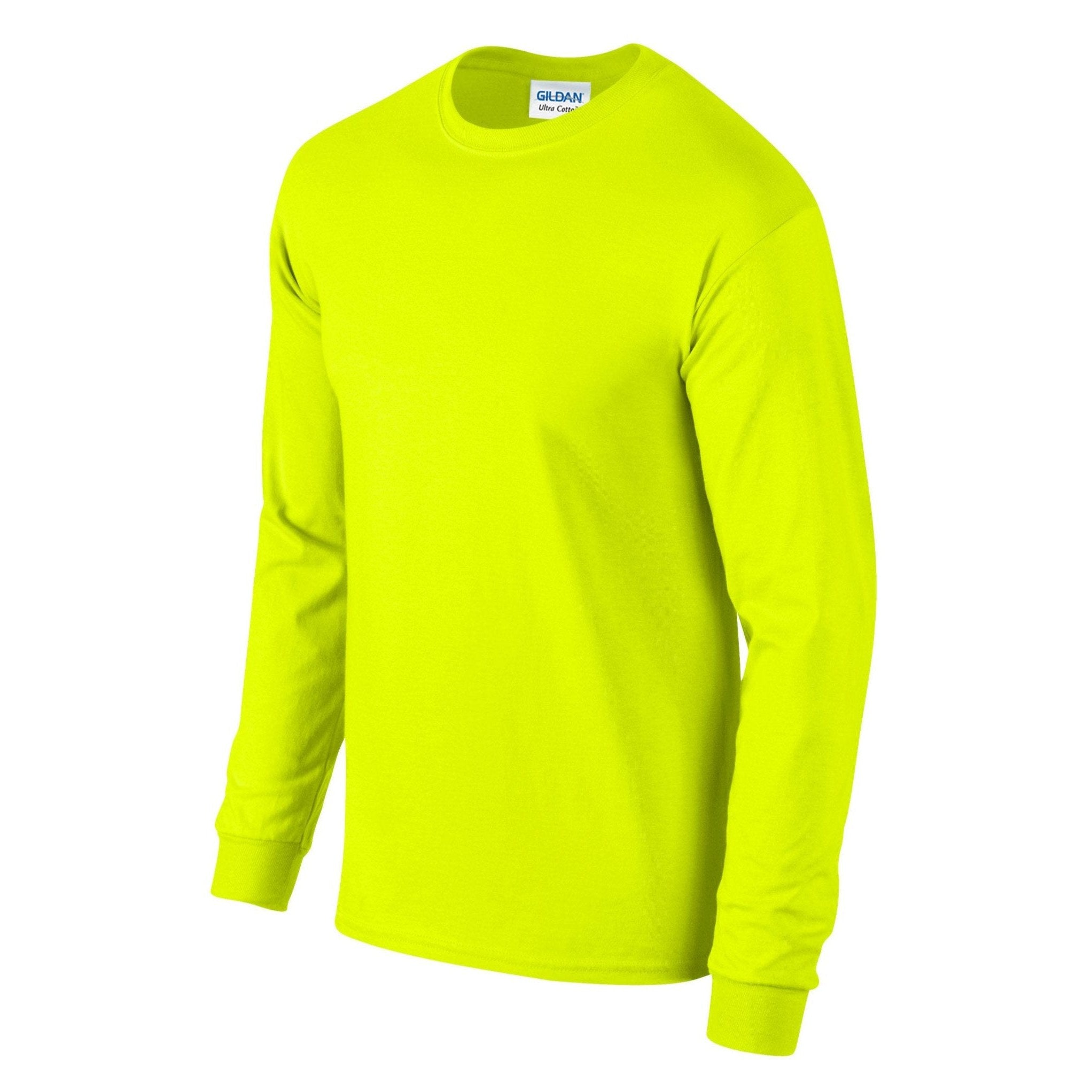 Gildan Ultra Cotton Adult Long Sleeve T-Shirt - Safety Green