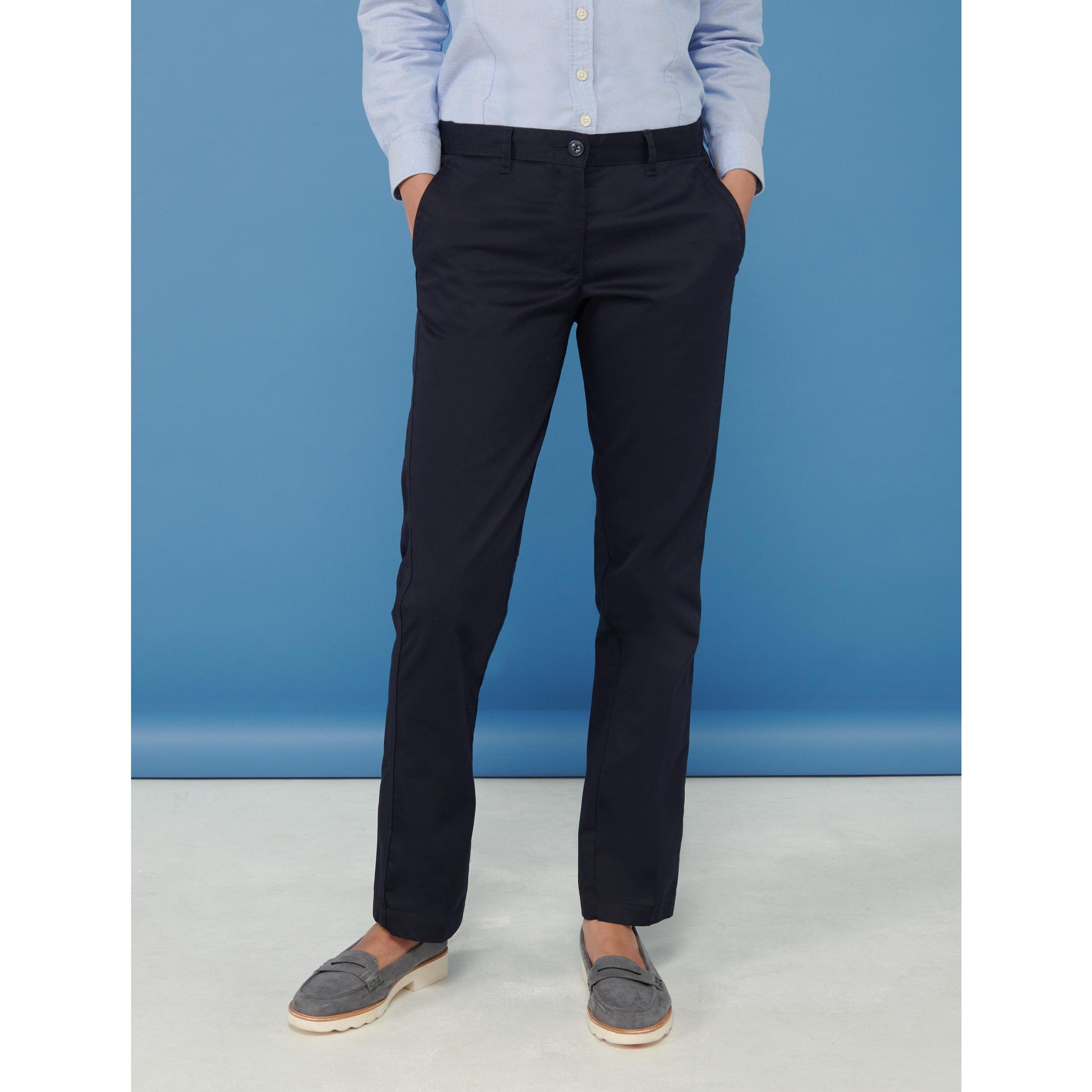 Henbury Women's 65/35 Flat Fronted Chino Trousers