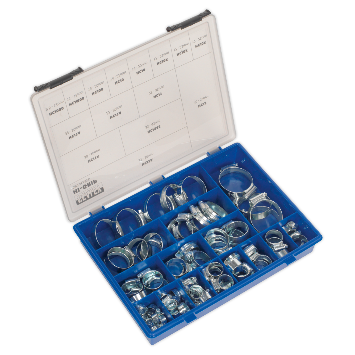 Sealey HI-GRIP® Hose Clip Assortment 81pc Sizes Ø9.5-55mm