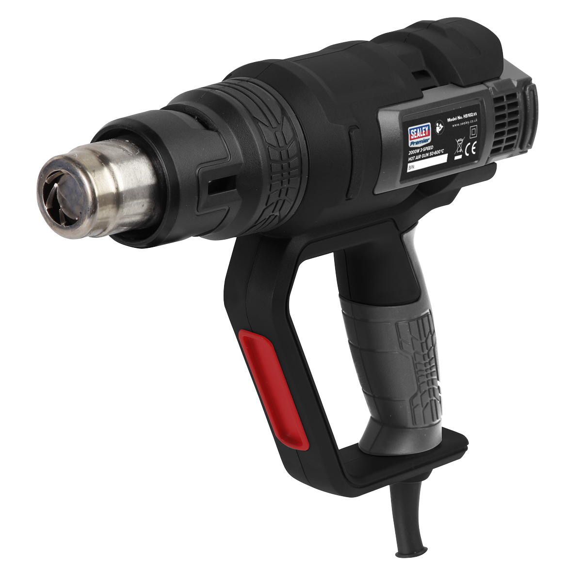 Sealey Hot Air Gun 2000W 3-Speed 50-600°C Variable Heat