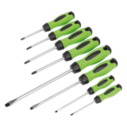 Sealey Screwdriver Set 8pc Hi-Vis Green