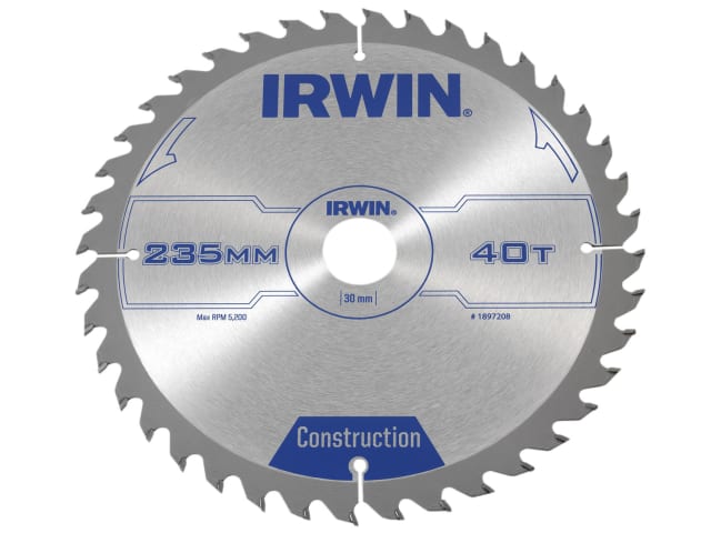 IRWIN® Construction Circular Saw Blade 235 x 30mm x 40T ATB