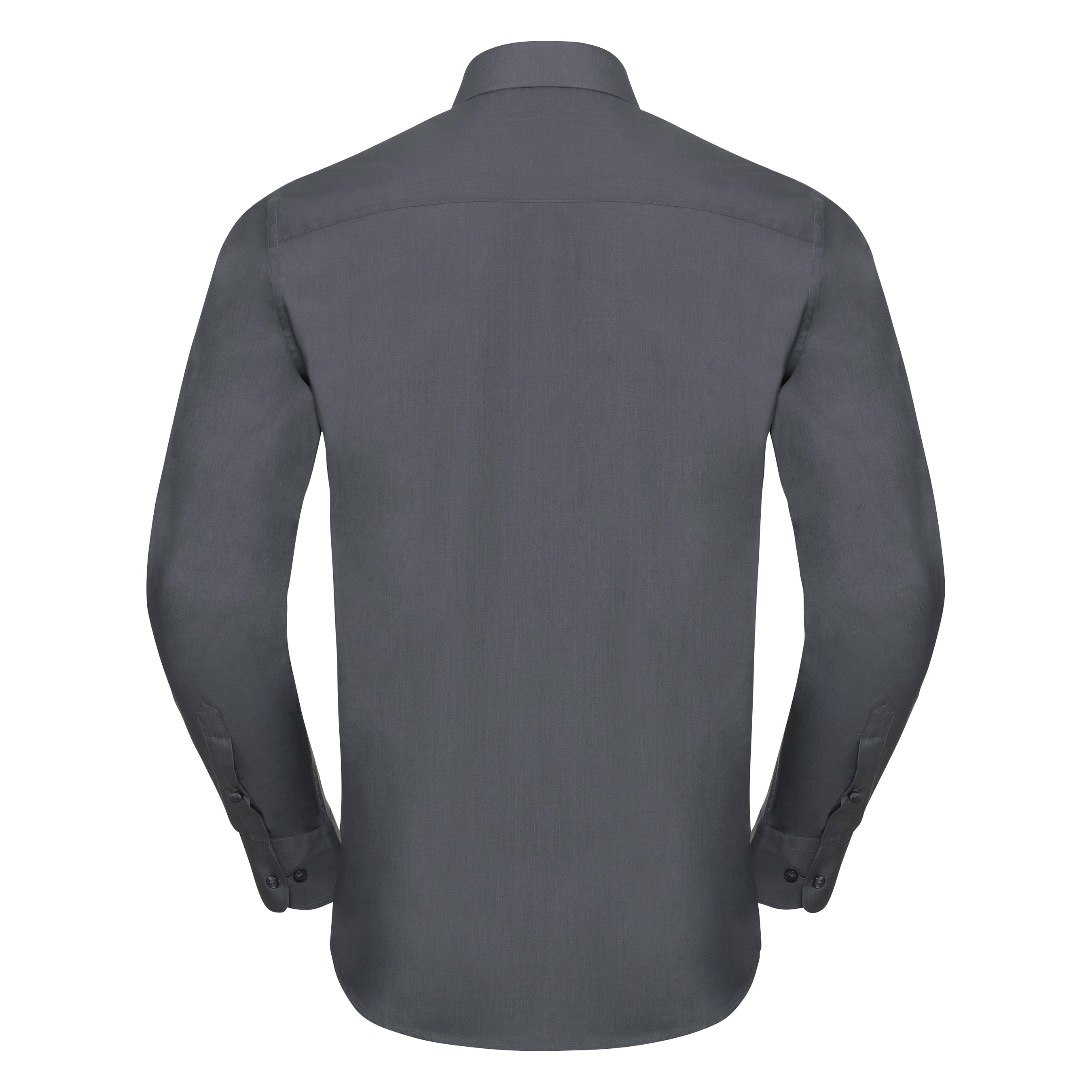 Russell Collection Long Sleeve Polycotton Easycare Fitted Poplin Shirt