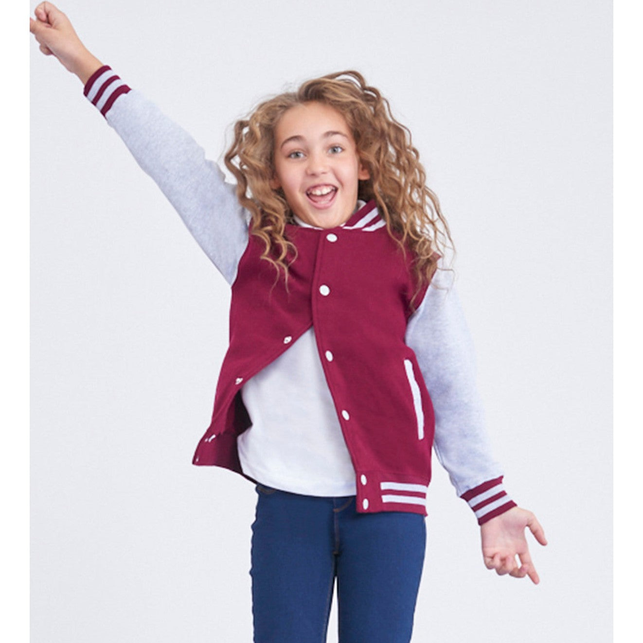 Awdis Just Hoods Kids Varsity Jacket