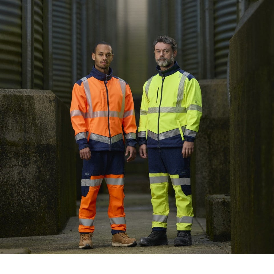 Leo Workwear HAWKRIDGE Leo EcoViz High Performance 4X Stretch Trouser [Yellow/Navy]