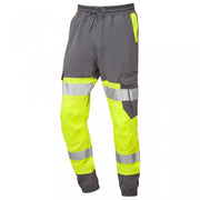 Leo Workwear HAWKRIDGE Leo EcoViz High Performance 4X Stretch Trouser- Hi-Vis Yellow/Grey