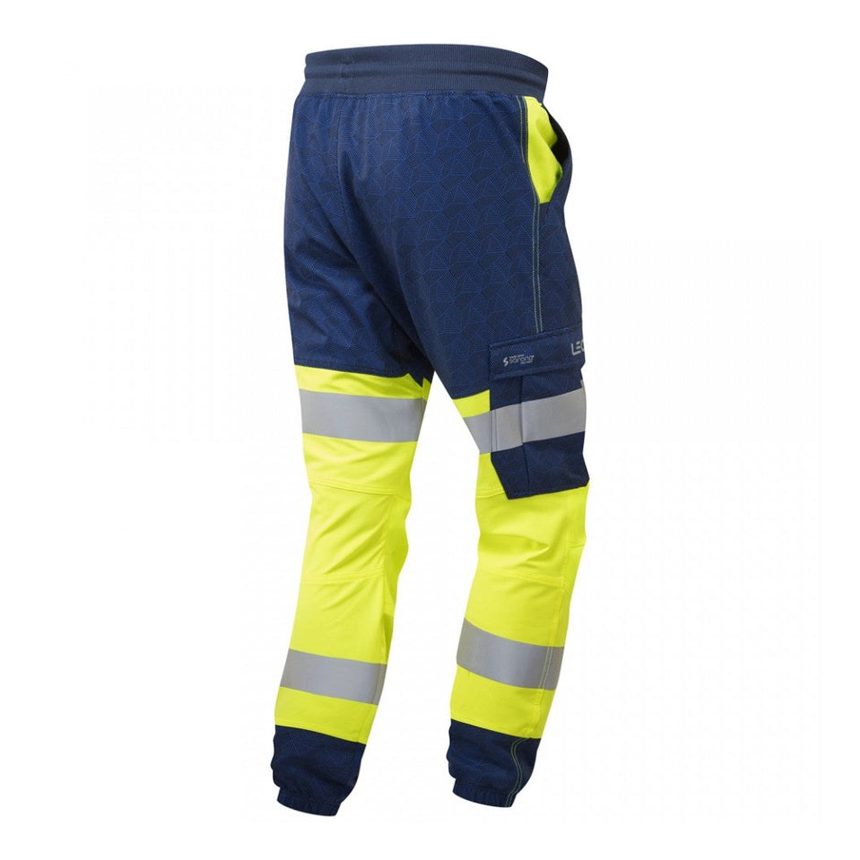 Leo Workwear HAWKRIDGE Leo EcoViz High Performance 4X Stretch Trouser [Yellow/Navy]